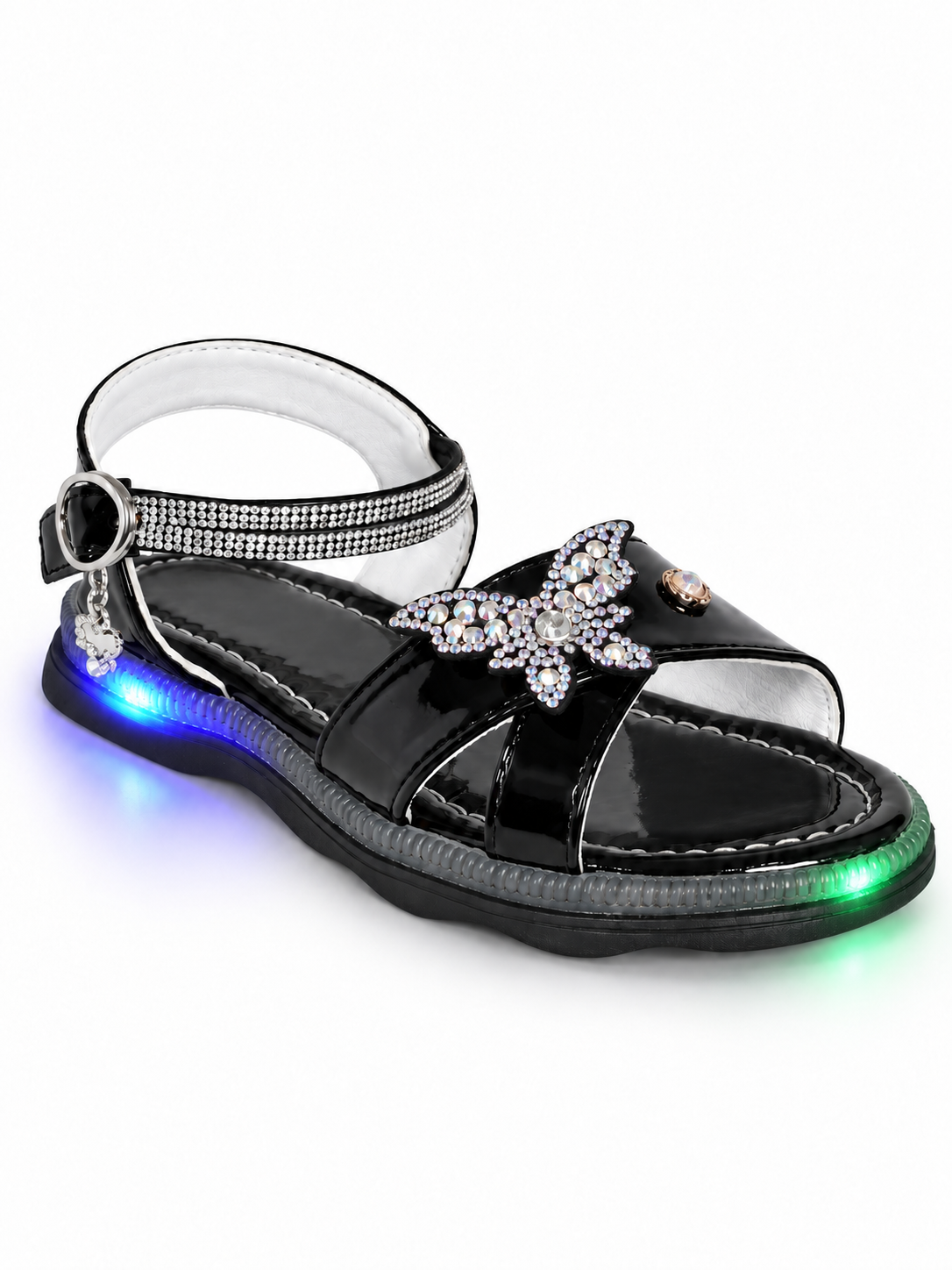 Sandalia Mariposa con Luz Cómodas Niñas Tendencia Infantil Moda Abrojo Luces Calzado - Sandalia%20infantil%20con%20luces%20LED%20bicolor.png