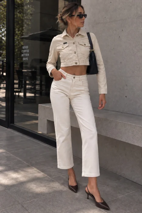 Pantalon Cropped Beige
