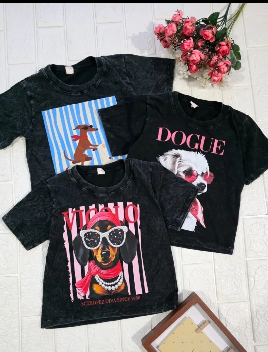 Remeras Batick de Nenas Perritos