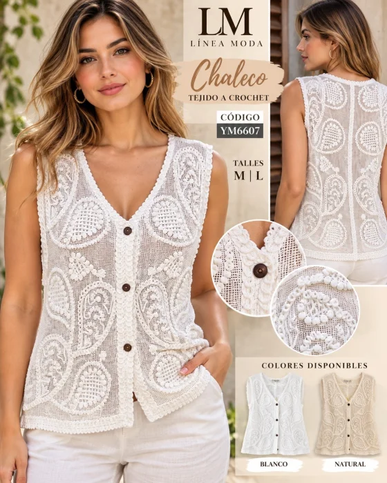 .chaleco Tejido a Crochrt Ym6607