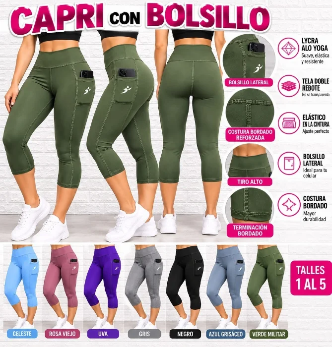 Capri de Licra Bordado