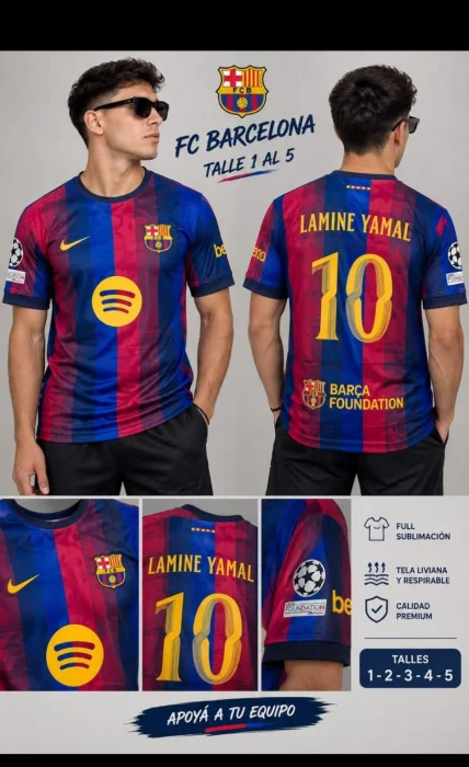 Camiseta Barcelona Adulto Premium Lamine Yamal