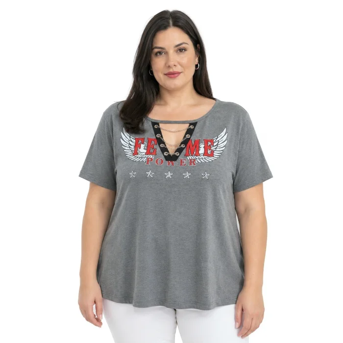 Remera de Viscosa Power con Cadenas