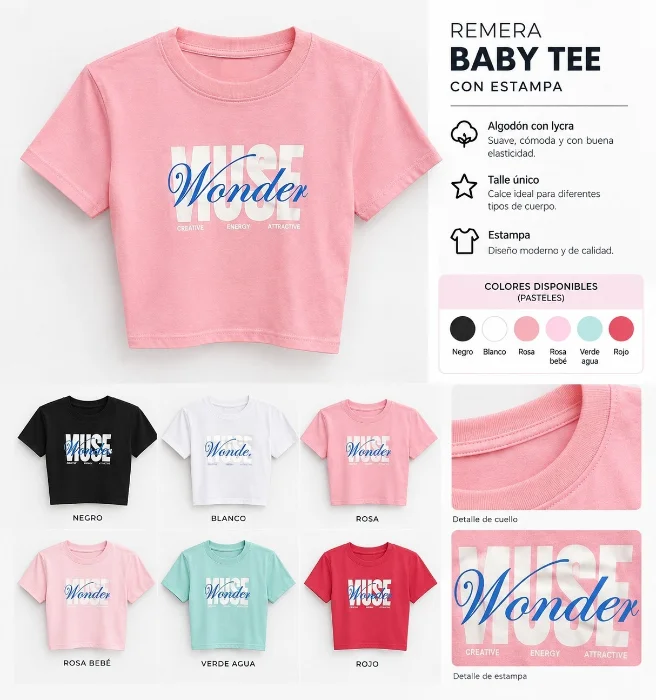 Reme. Baby Tee Estampada
