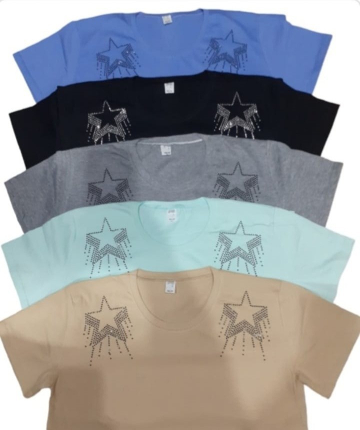 Remeras con Tachas Algodón Peinado - Imagen 2