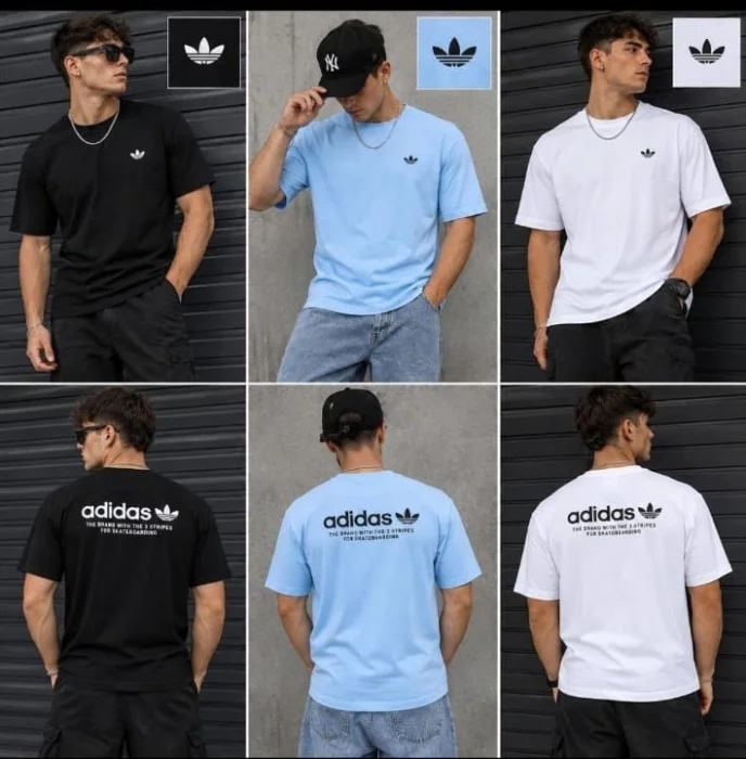 Remera Algodón Peinado Hombre Doble Estampa Logo Marca