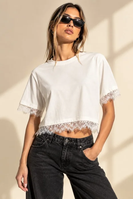 Remera Encaje Liso