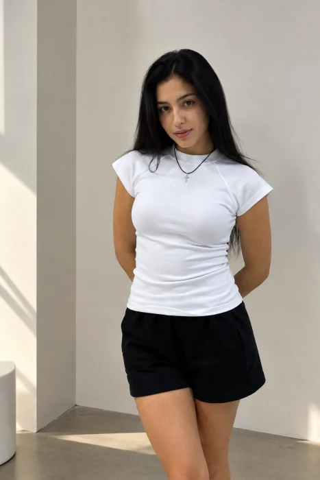 Remera Basica Manga Rangla Algodón con Lycra