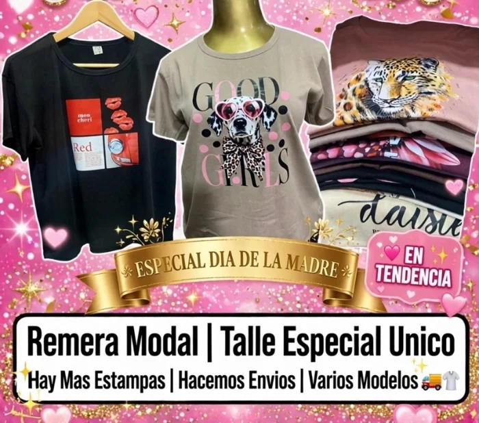 Remera Modal con Estampa Talles Especiales Dama