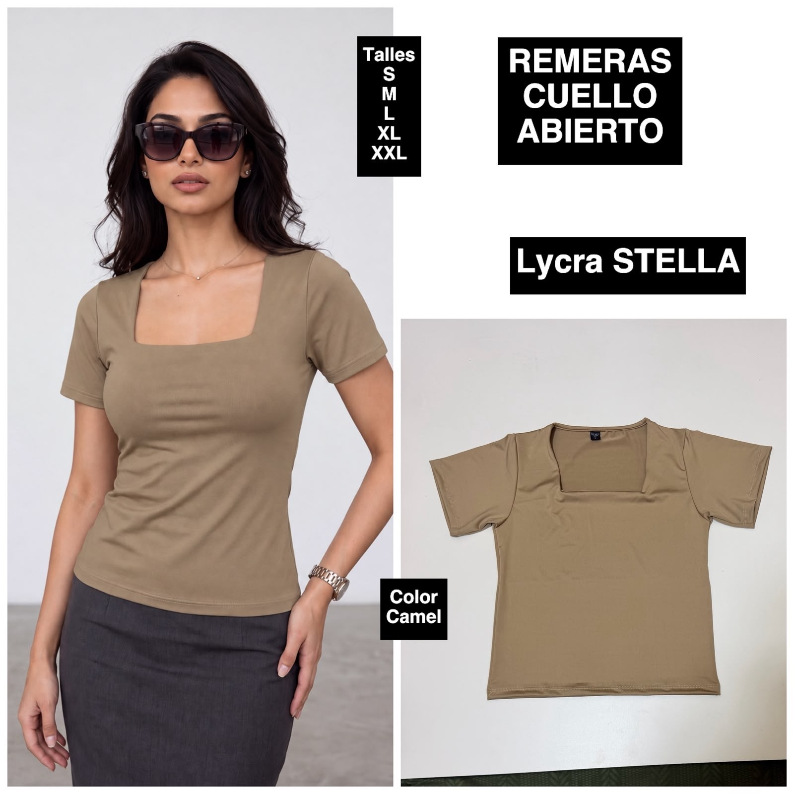 Remeras Cuello Abierto de Lycra Stella - Imagen 5