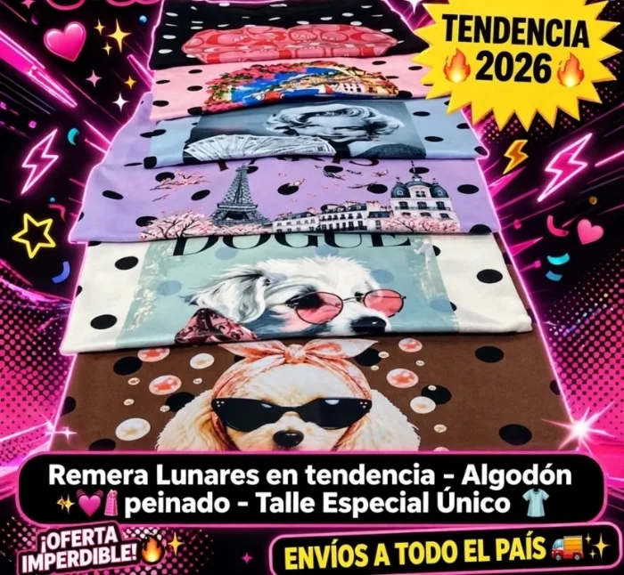 Remera Lunares Talles Especiales Algodón Peinado