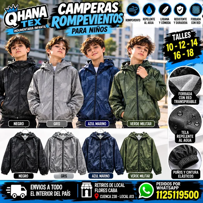 Camperas Rompevientos Juvenil
