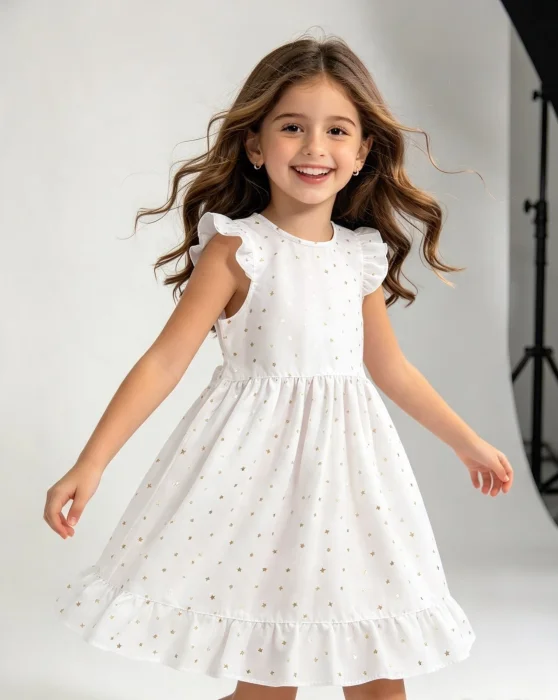 Vestido con Estrellita y Brillo de Nena