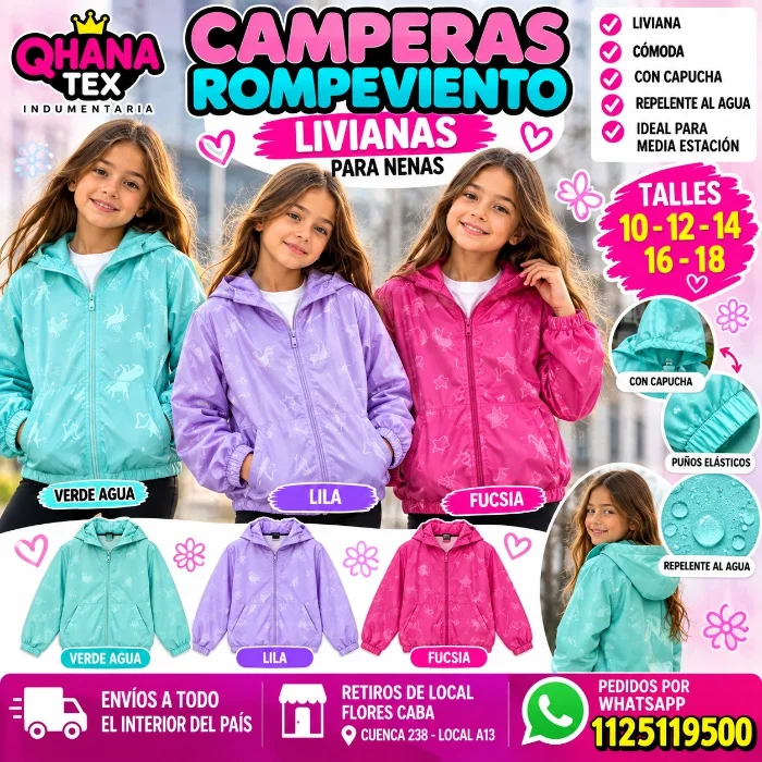 Campera Rompeviento  de Nenas