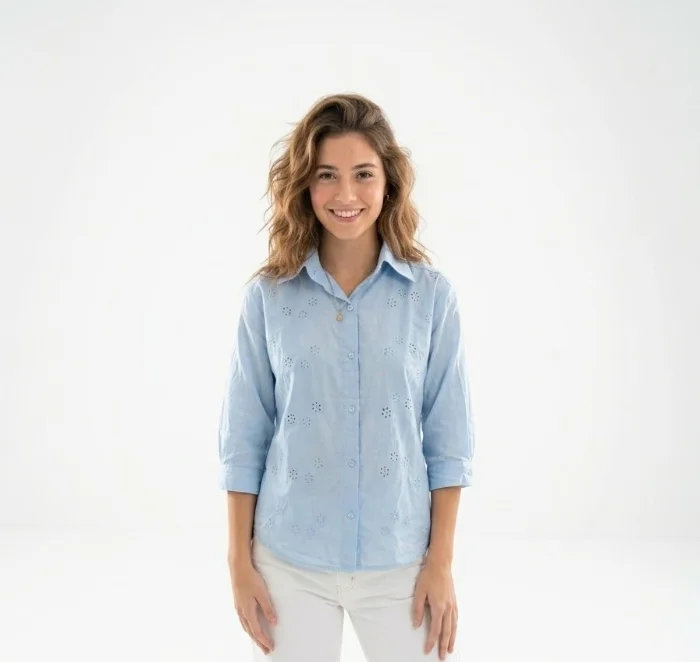 Camisa 3/4 de Lino Bordado!!!