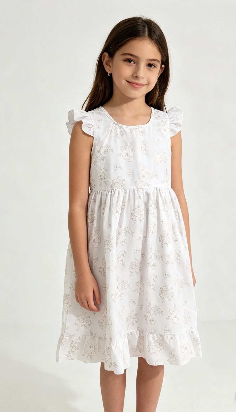 Vestido de Nena con Flores y Brillo - Imagen 2