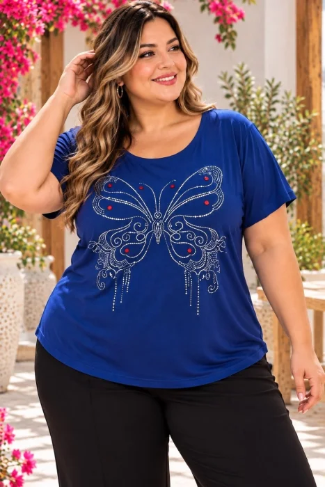 Remera Modal Viscosa con Strass
