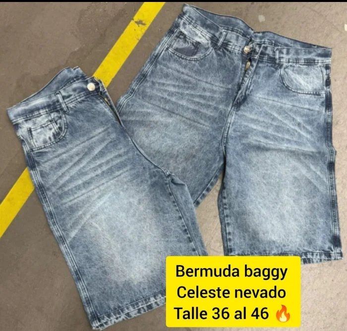 Bermuda Baggy Celeste y Azul