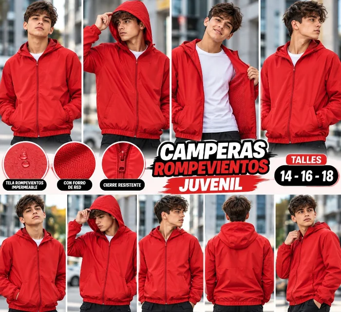Campera Rompeviento Juvenil Livianas