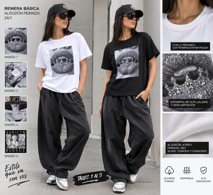 Remera Básica de Algodón Peinado 24/1