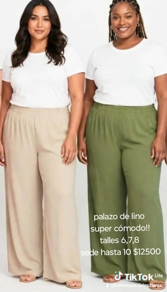 Palazo de Lino Elastizado Talles Especiales 6,7,8 - Imagen 2
