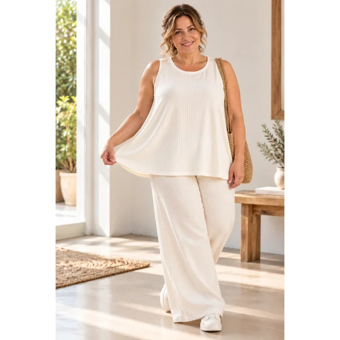 (ma4727) Musculosa Morley Ancho Evase Redondo