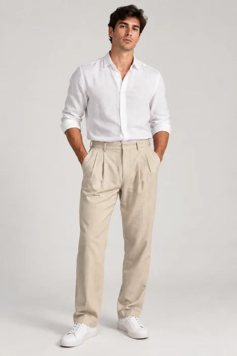 Pantalón Lino Sastrero Doble Pinza