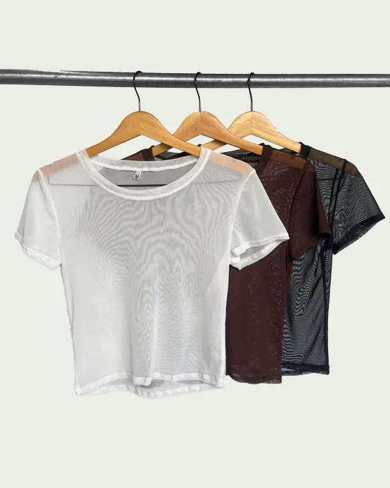 Top Microtul Escote Redondo y Mangas Cortas