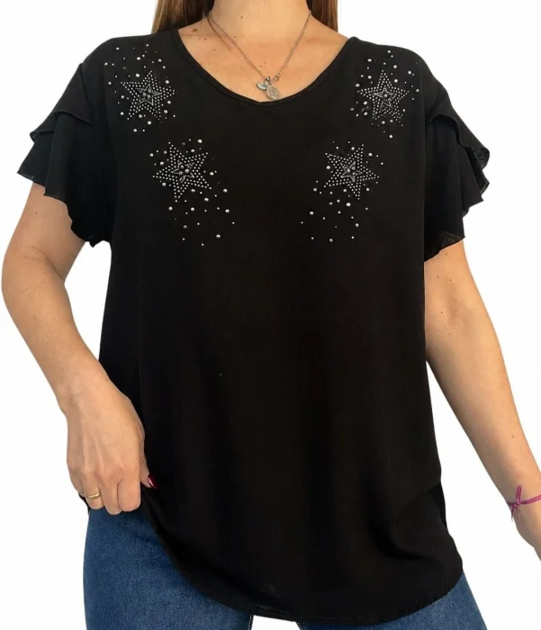 Blusa Lino Expandez con Brillo