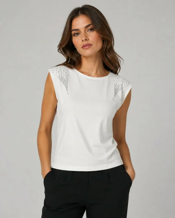 Remera con Strass Mika