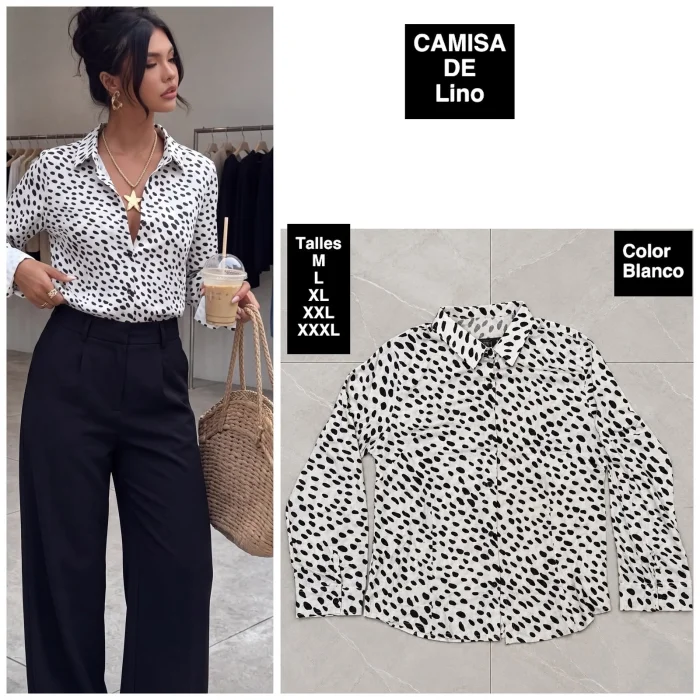 Camisas de Dama Tela Lino Estampado