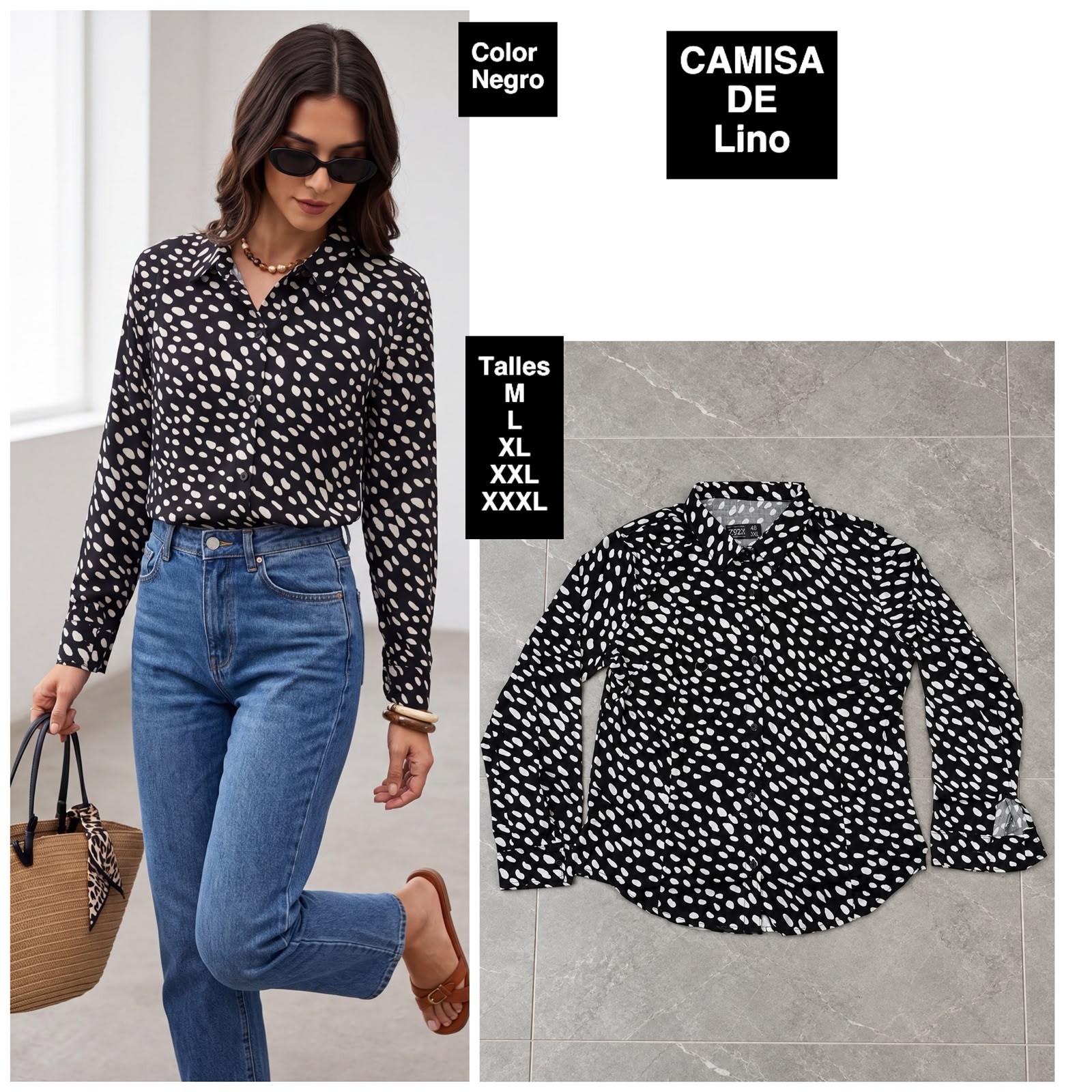 Camisa  de Dama en Tela Lino - Imagen 6