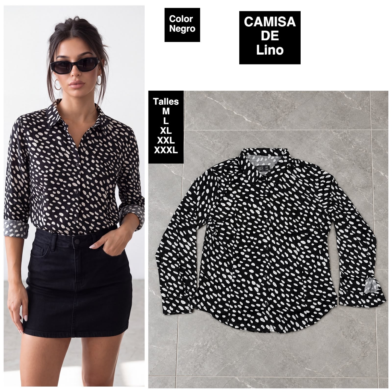 Camisa de Dama en Tela Lino - Imagen 2
