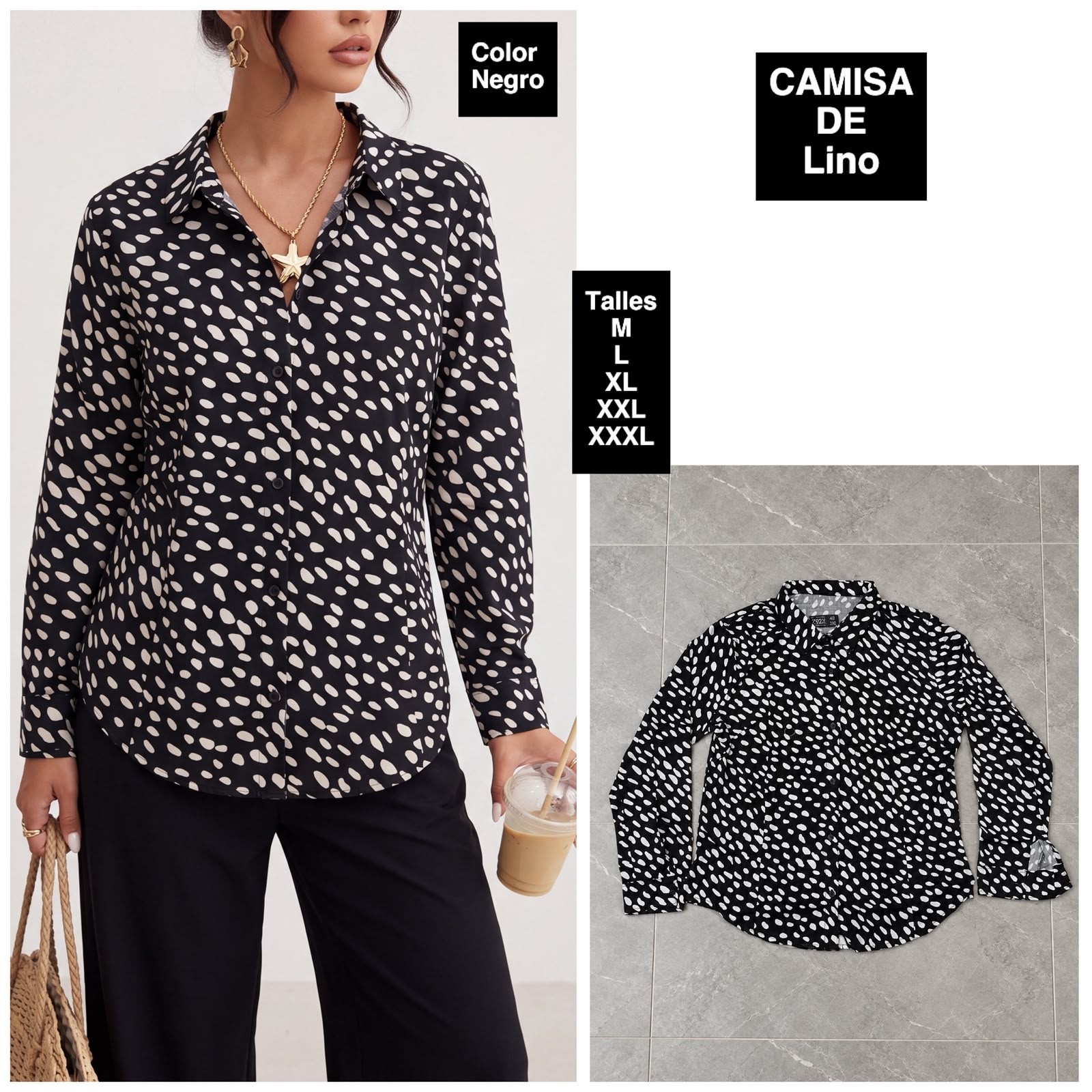 Camisa de Dama en Tela Lino - Imagen 4