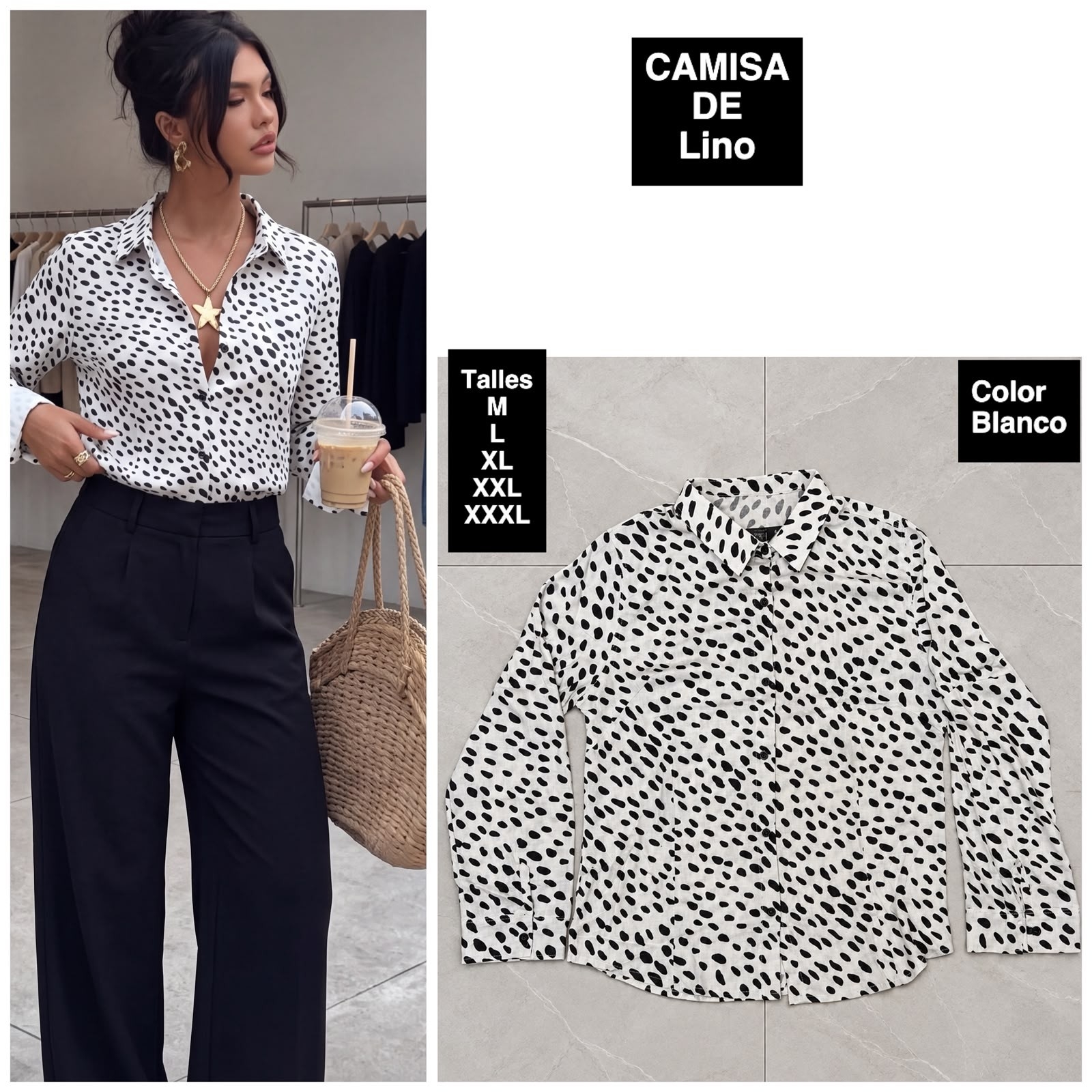 Camisa de Dama en Tela de Lino - Imagen 3