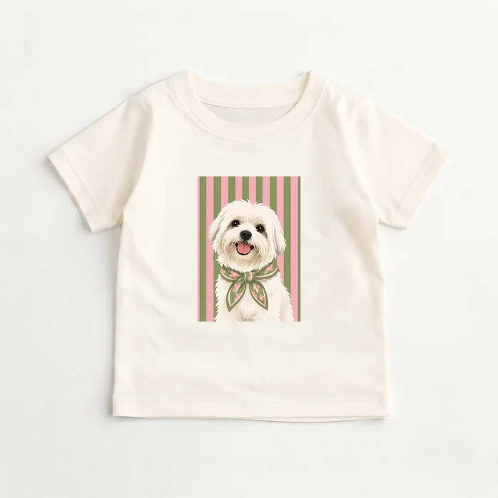 Bebes- Remera Bebe Perro Maltes Rayas