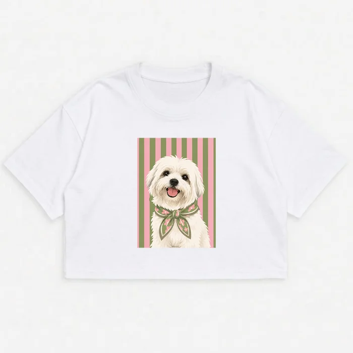 Dama-crop Kim Over Perros Maltes Rayas