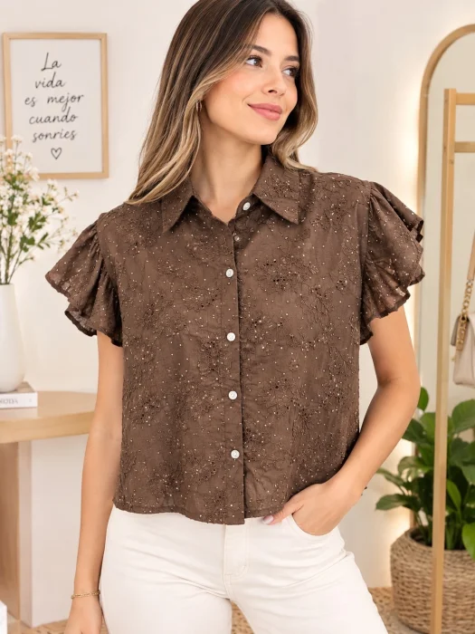 Camisa Broderi Strass