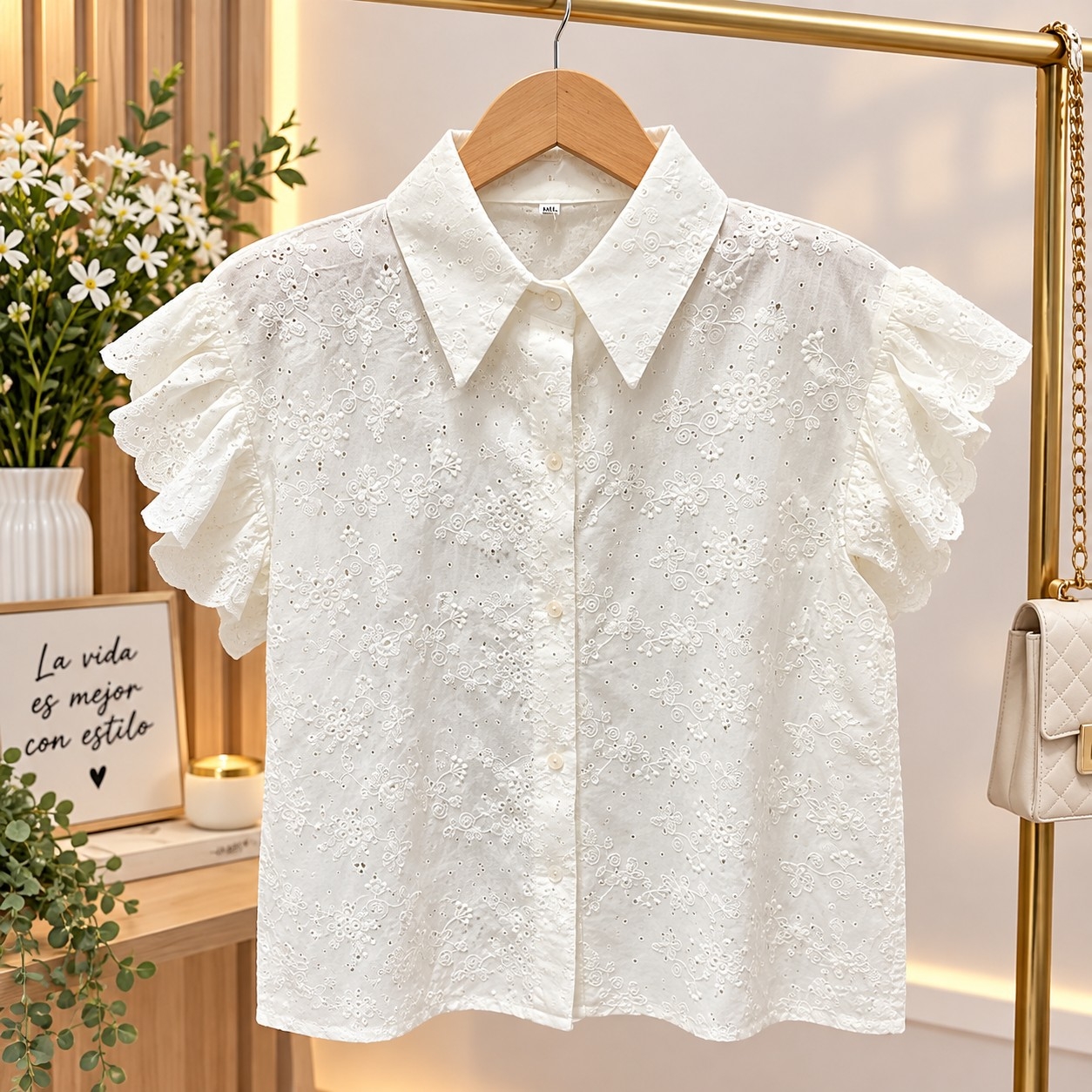Camisa Broderi Strass - Imagen 3