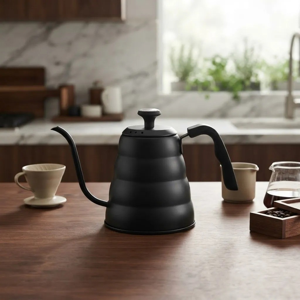 Pava Barista Café Tetera Cuello Cisne 1200cc Termometro - Imagen 1