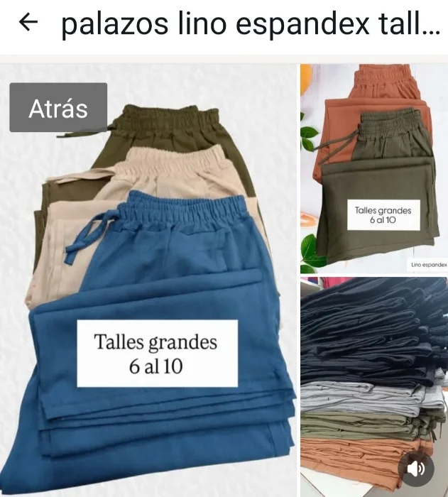 Palazos de Lino Espandex  6 al 10 por Curva y Pedido