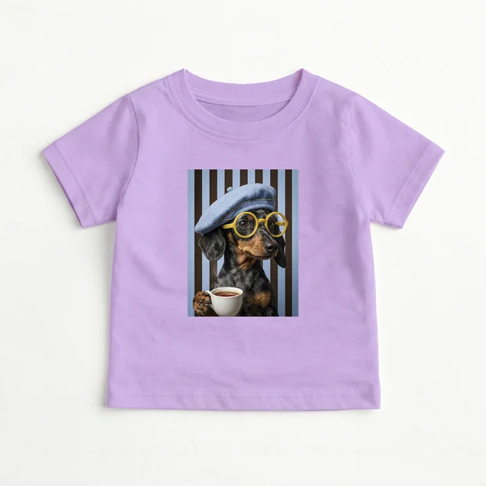 Bebes-remera Bebe Perro Coffe Rayas