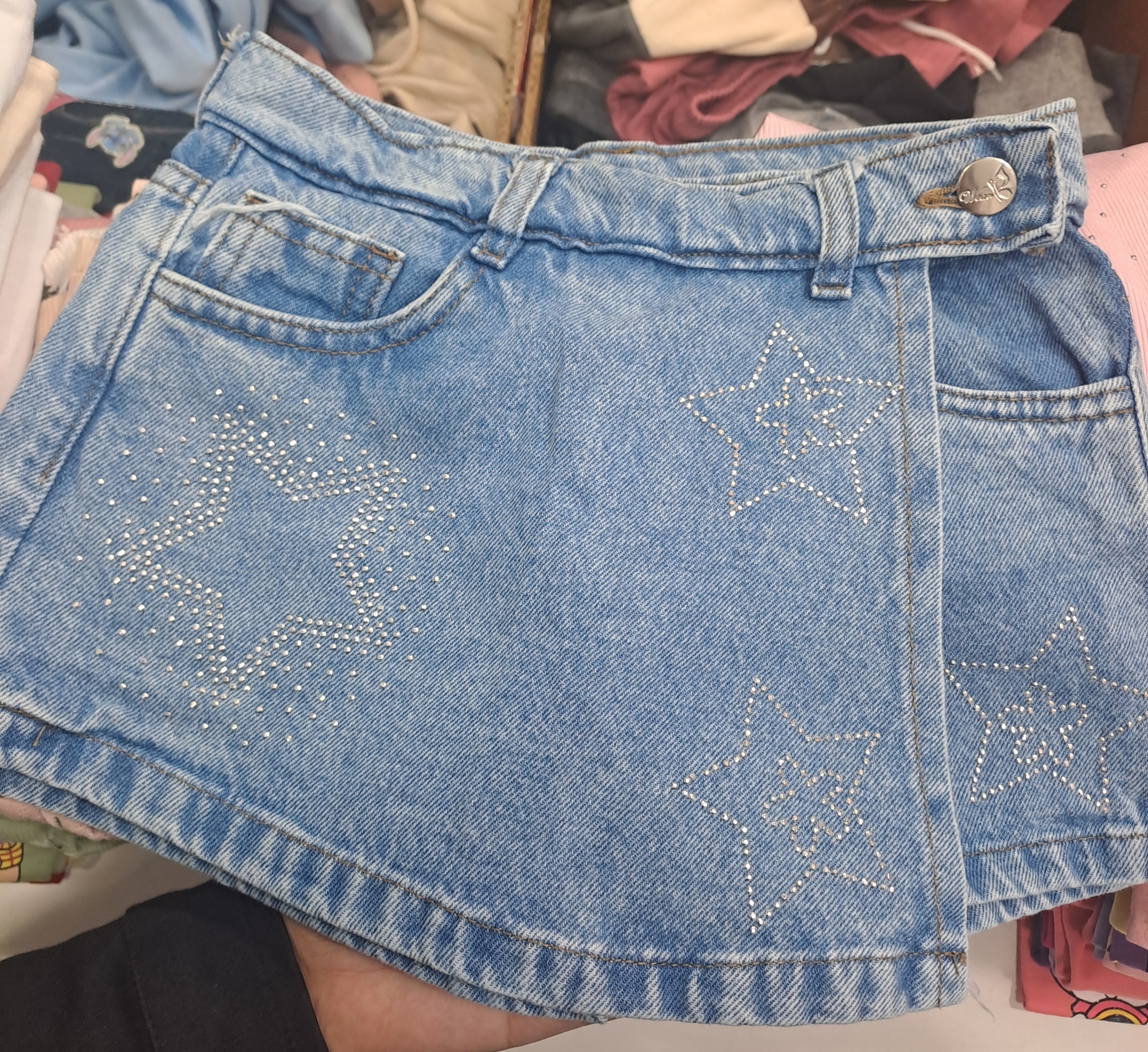 Short Pollera Jeans con Brillo - Imagen 2
