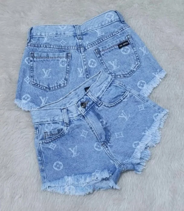 Short de Jeans Estampado de Lv