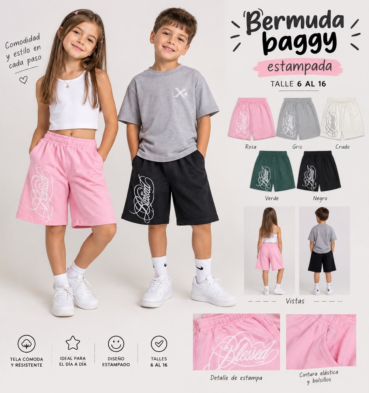 Bermuda Baggy de Niños - Imagen 2