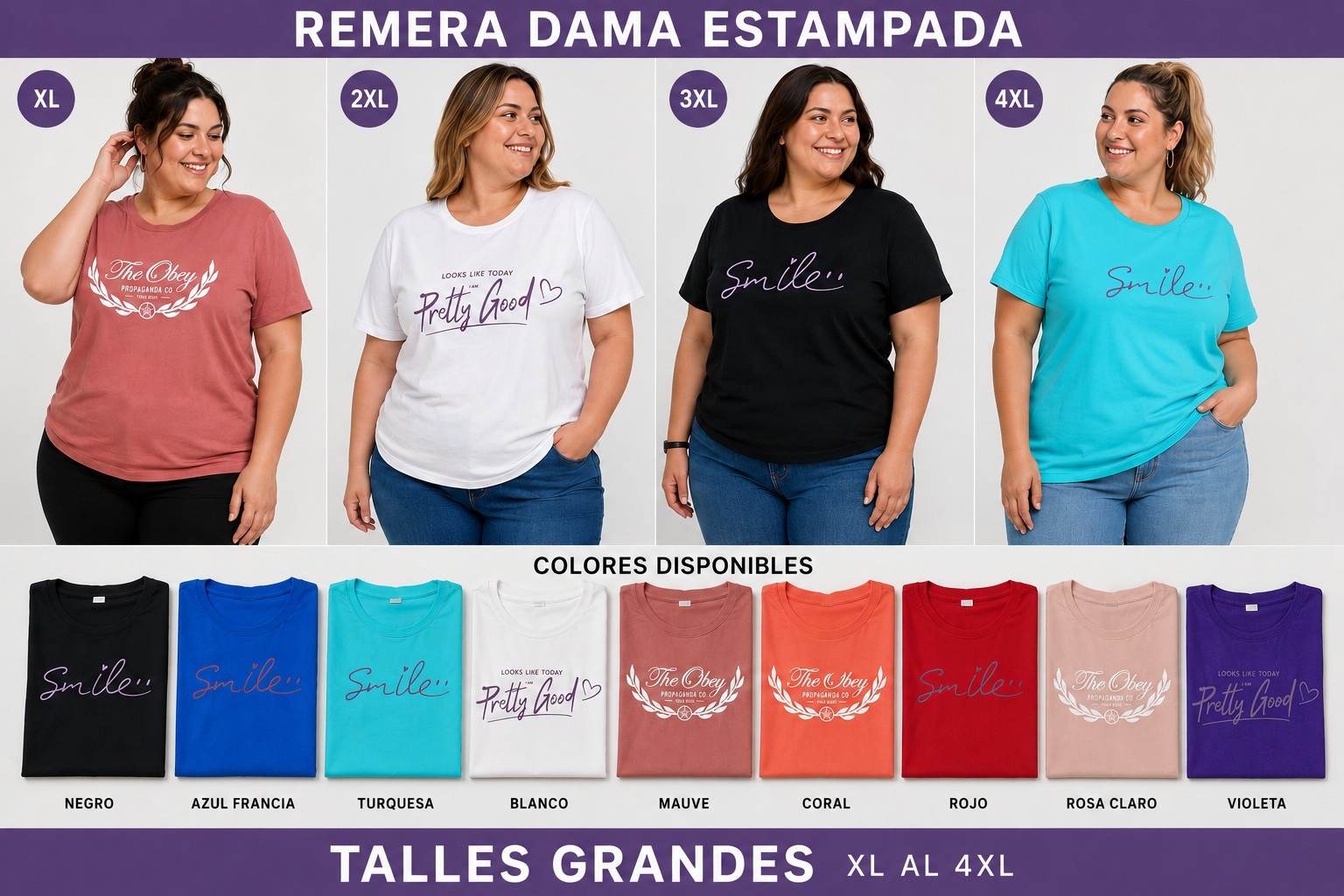 Oferta Remera Dama Estampada!! Precio X Pack de 120 - Imagen 2