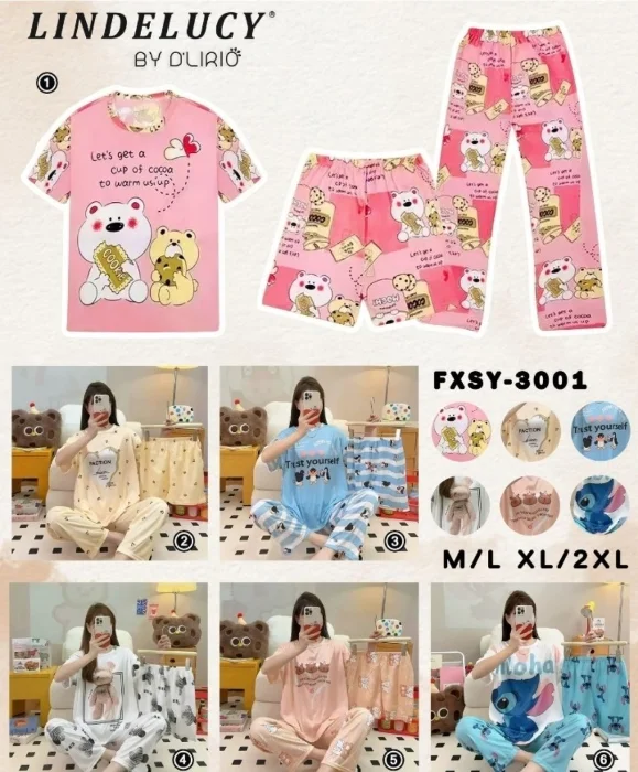 Pijamas D'lirio 3 Piezas