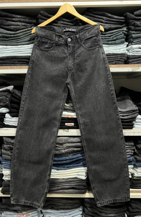 Pantalón Máxi Baggy Gris Oscuro Liso