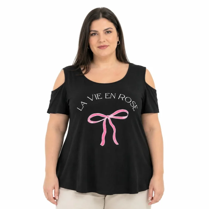 Remera de Viscosa Rose Hombro Descubierto