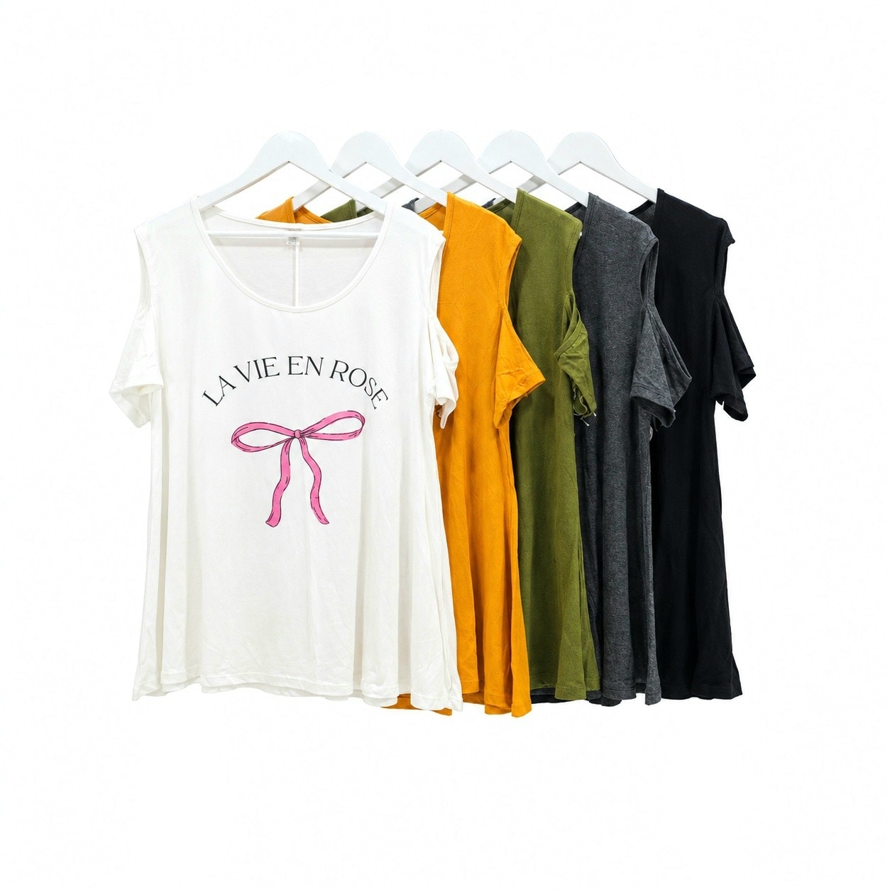 Remera de Viscosa Rose Hombro Descubierto - Imagen 2